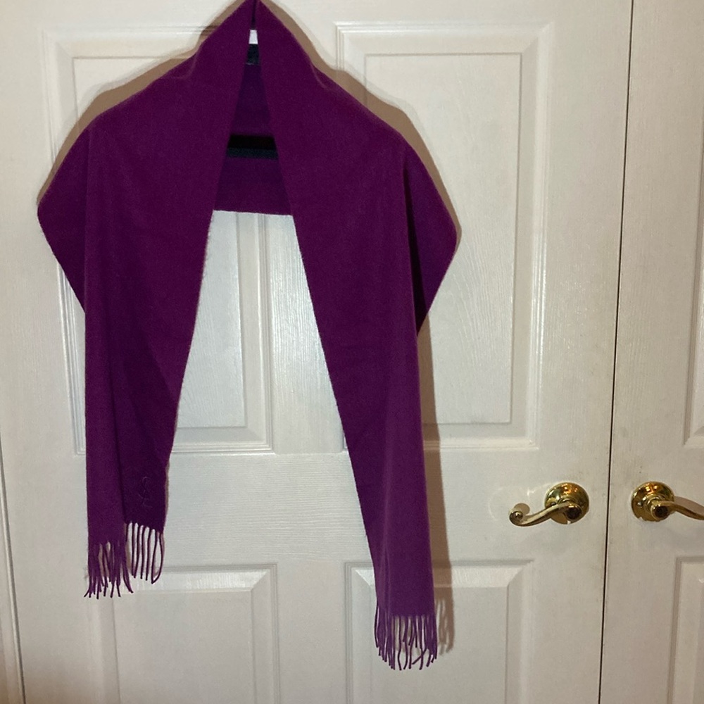 Yves Saint Laurent vintage 100% wool scarf. Monogrammed. Made in Italy.